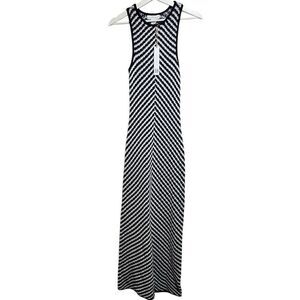 House of Harlow Revolve Chevron knit white/navy Maxi dress Sm